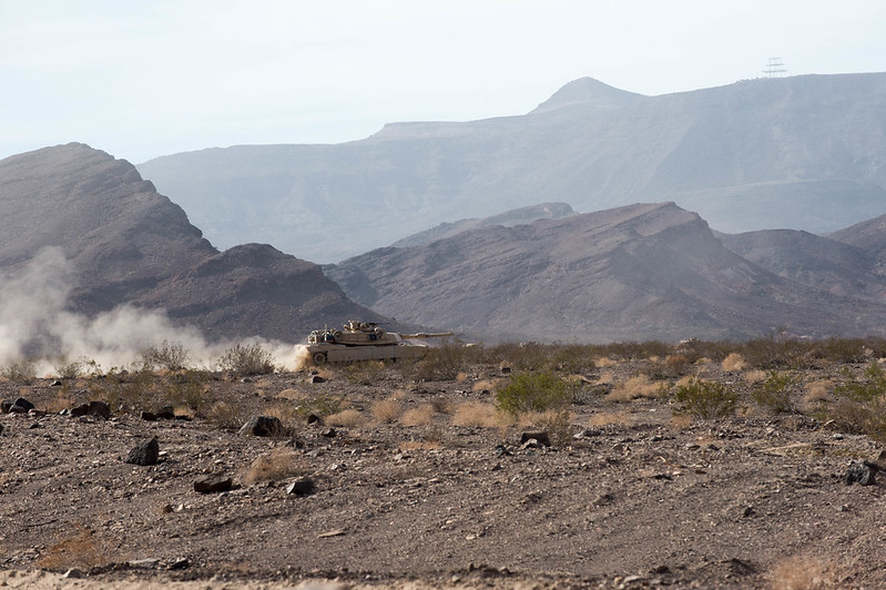 training exercise at 29 palms in the desert of california