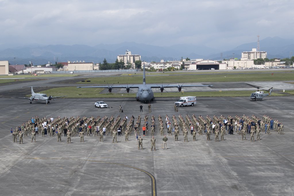 2024 aircraft and members from the 374th Mission Support Group at Scott AFB