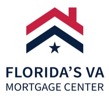 picture of Florida's VA Mortgage Center logo with red and blue outline of house